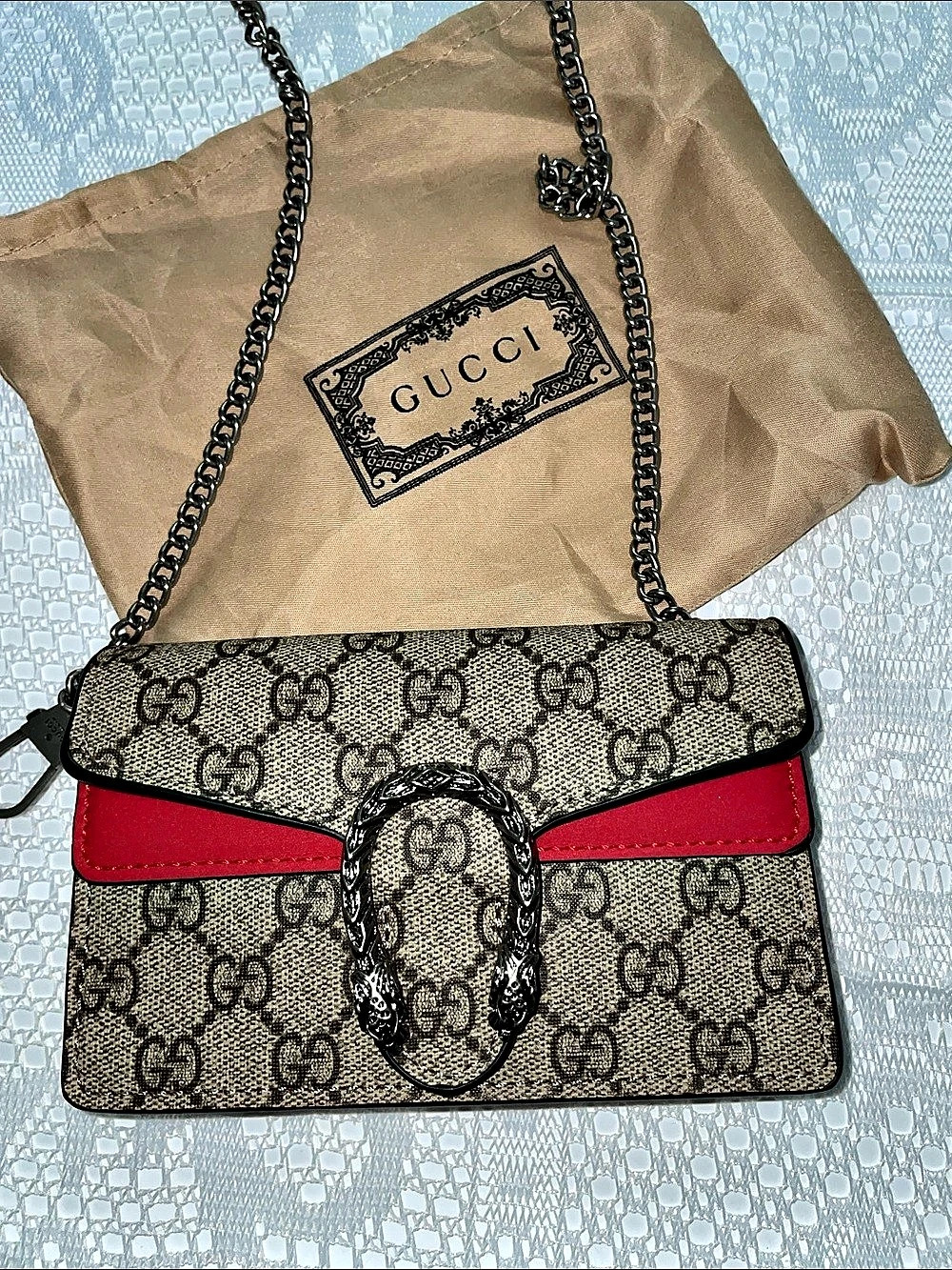 Monogram Shoulder Bag Brown & Red